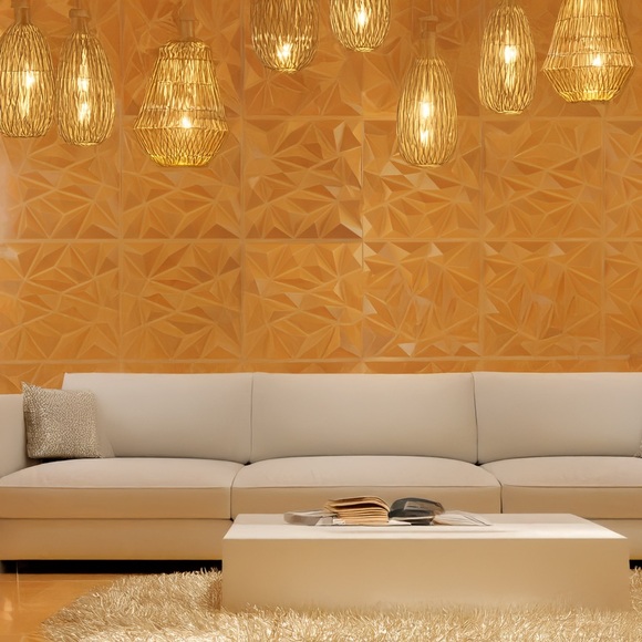 10 pack 3D Wall Panels Decor Tiles Textured Design PVC Waterproof 19.7 19.7” - Picture 6 of 8